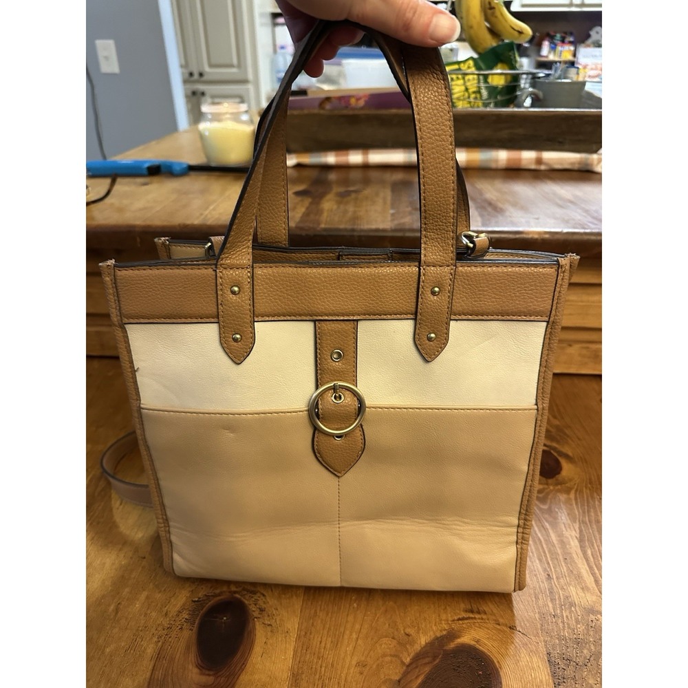 Time and Tru Satchel Bag Purse Brown Beige